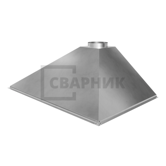 Зонт вытяжной пристенный 1000x2500x400 мм из оцинкованной стали — фото 2