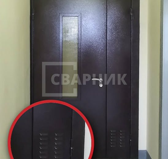 Дверь тамбурная остекленная в подъезд МДФ — ламинат ДТ-263 — фото 6