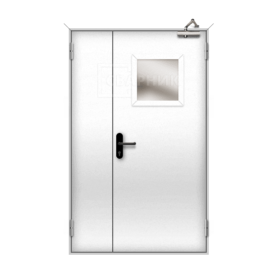Дверь противопожарная ДПМ EI-90 полуторная остекленная в котельню — фото 1