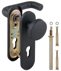 Ручка Fuaro (Фуаро) дверная FP.DH72.043P-KNOB NE (DH-043P-KNOB NE), нейлон, квадрат 9×90 мм, BL-24 черный