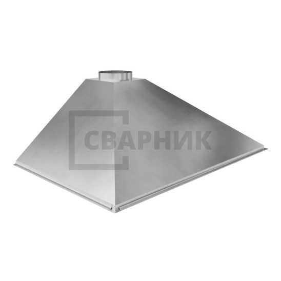 Зонт вытяжной пристенный 2000x2000x400 мм из оцинкованной стали — фото 1