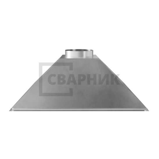 Зонт вытяжной купольный 2000x2000x400 мм из оцинкованной стали — фото 2