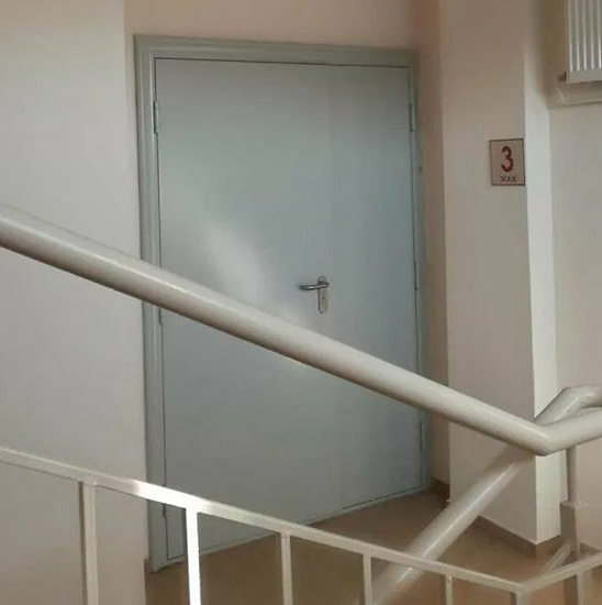 Дверь противопожарная ДПМ EI-90 полуторная остекленная в котельню — фото 7