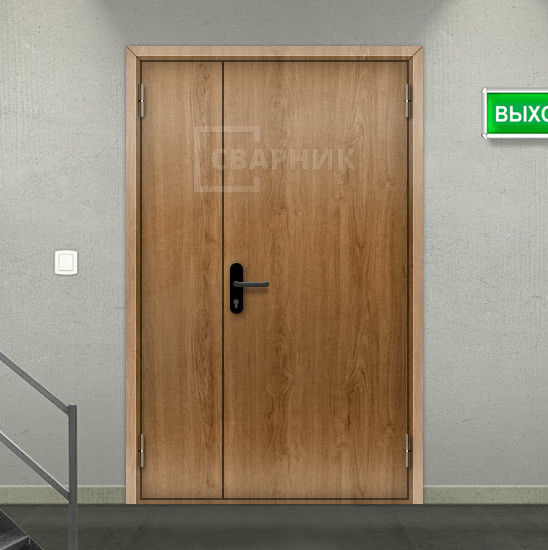 Дверь противопожарная ДПМ EI-90 полуторная глухая с отделкой МДФ — фото 2