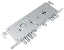 Замок Guardian (Гардиан) врезной двухсистемный ЗВ 25.14 Т (прав) с тягами (без накл), 5+1 кл (длин. кл. 54мм)