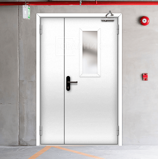 Дверь металлическая с окном полотно 1,5 мм ДC-049 — фото 3
