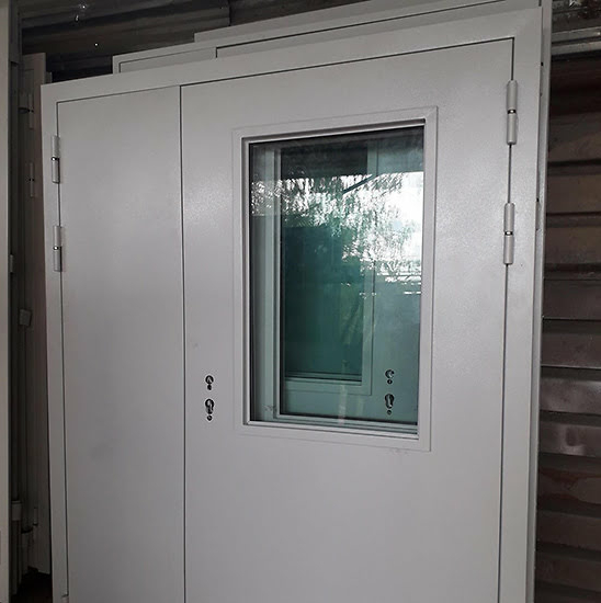 Дверь противопожарная ДПМ EI-90 полуторная остекленная в котельню — фото 23