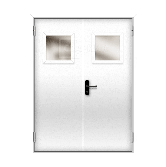 Двупольная техническая дверь со стеклопакетом ДТМ-001 — фото 1
