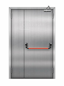 Дверь противопожарная ДПМ EI-90 полуторная глухая из нержавейки
