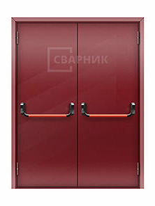 Двупольная глухая противопожарная дверь ДПМ-02 EI-45 с антипаникой