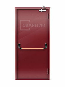 Однопольная глухая противопожарная дверь ДПМ-01 EI-45 с антипаникой