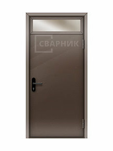 Однопольная глухая противопожарная дверь EI-15 с фрамугой