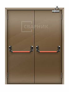 Двупольная глухая противопожарная дверь с выпадающим порогом ДП-02 EI-45