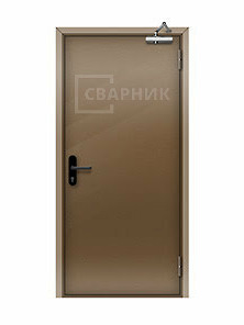 Однопольная глухая противопожарная дверь ДПМ-01 EI-45 с выпадающим порогом