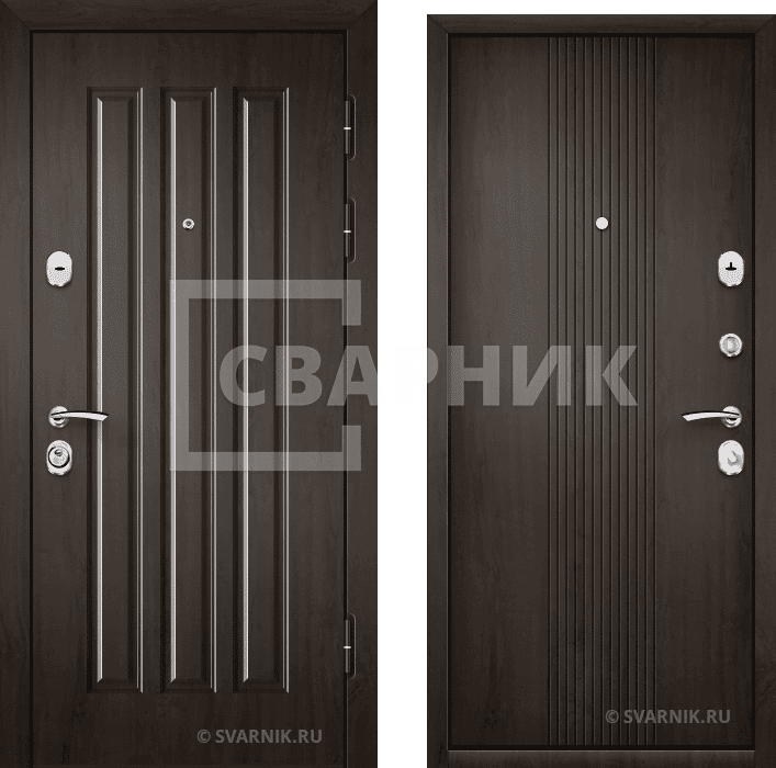 Дверь входная трехконтурная в коттедж винорит — массив — фото 1