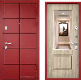 Дверь входная с шумоизоляцией в коттедж порошковая — шпон