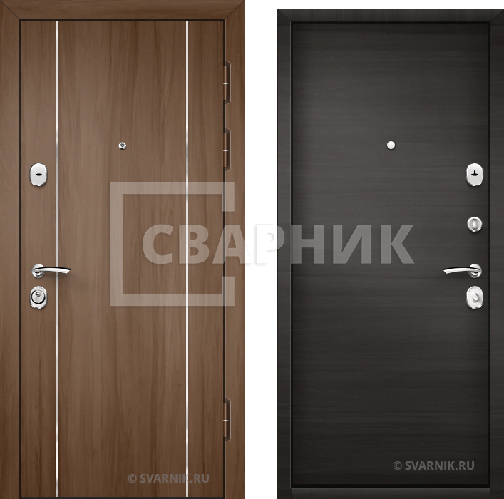 Дверь входная антивандальная в квартиру МДФ — шпон — фото 1