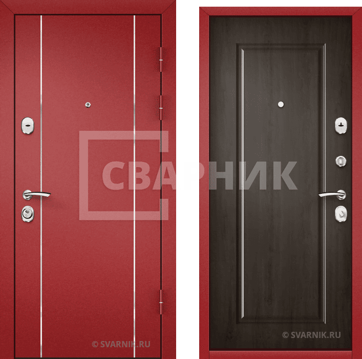 Дверь входная антивандальная на дачу порошковая — МДФ — фото 1