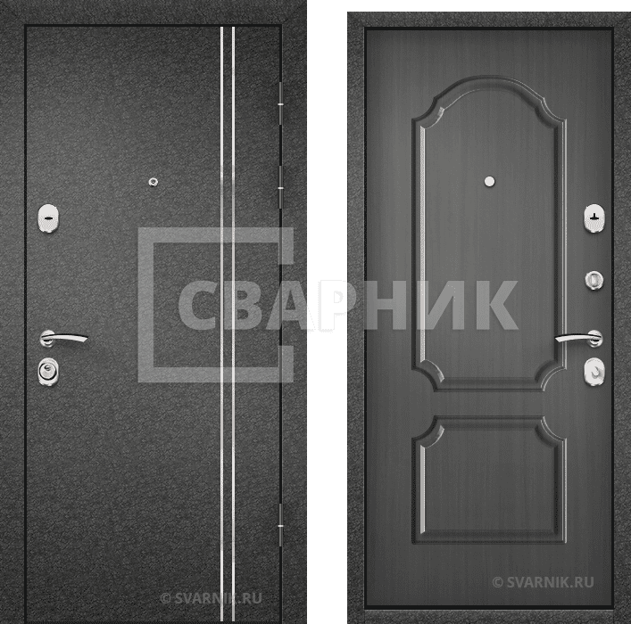 Дверь входная трехконтурная в офис порошковая — винорит — фото 1