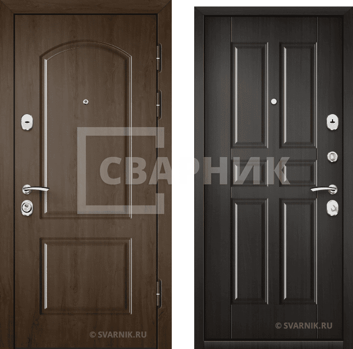 Дверь входная правая в коттедж МДФ — винорит — фото 1