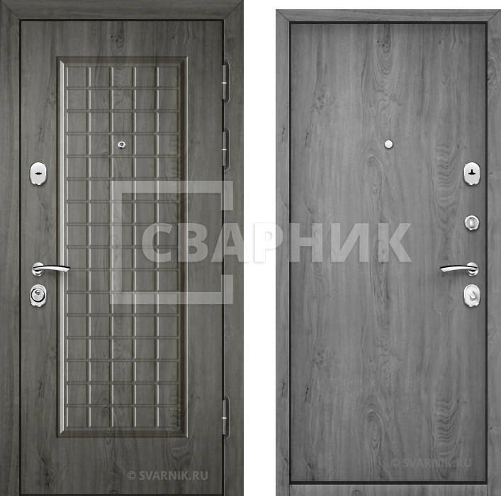 Дверь металлическая вторая в коттедж шпон — МДФ — фото 1