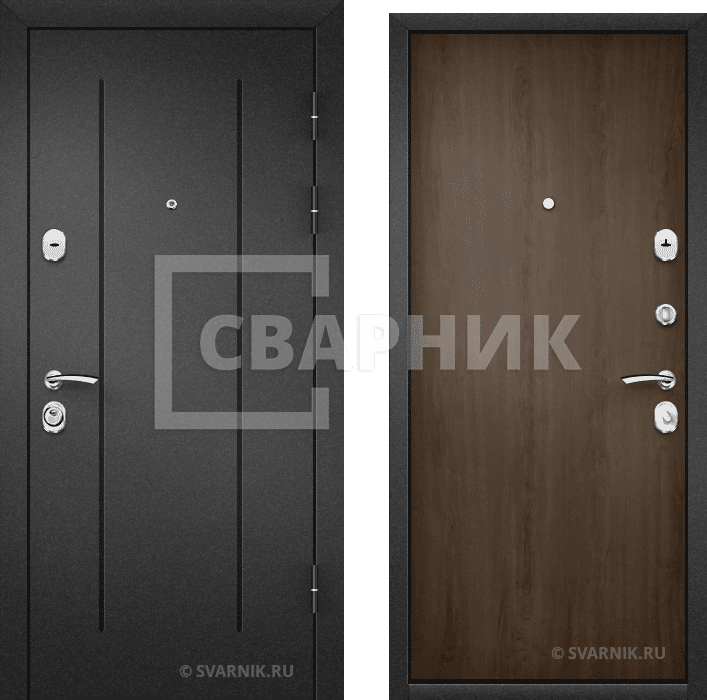 Дверь металлическая с установкой уличная порошковая — ламинат — фото 1