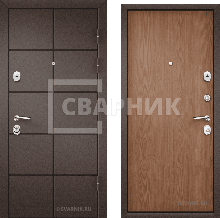 Дверь металлическая с установкой в дом порошковая — ламинат — фото 1
