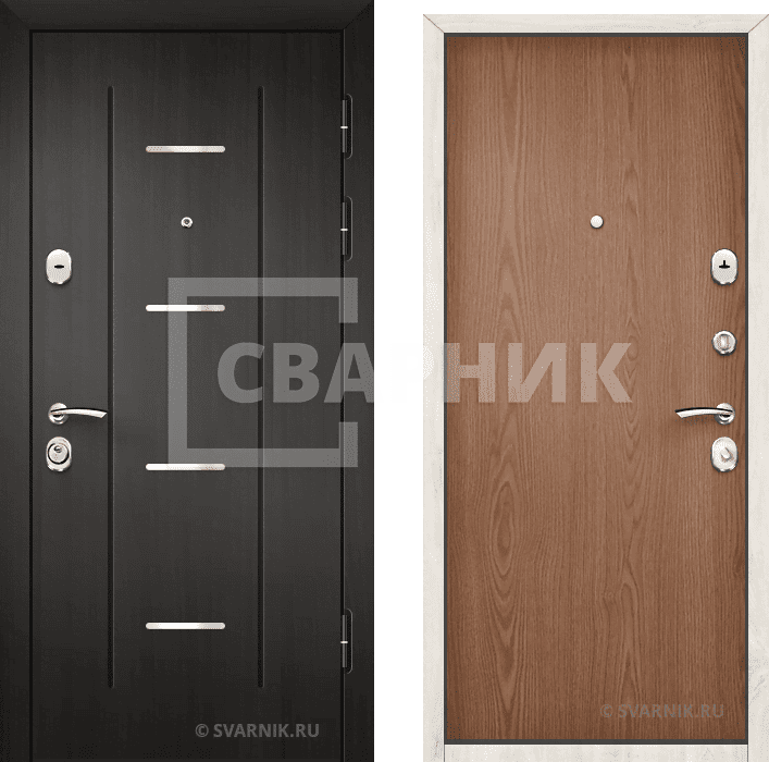 Дверь металлическая с шумоизоляцией уличная МДФ — ламинат — фото 1