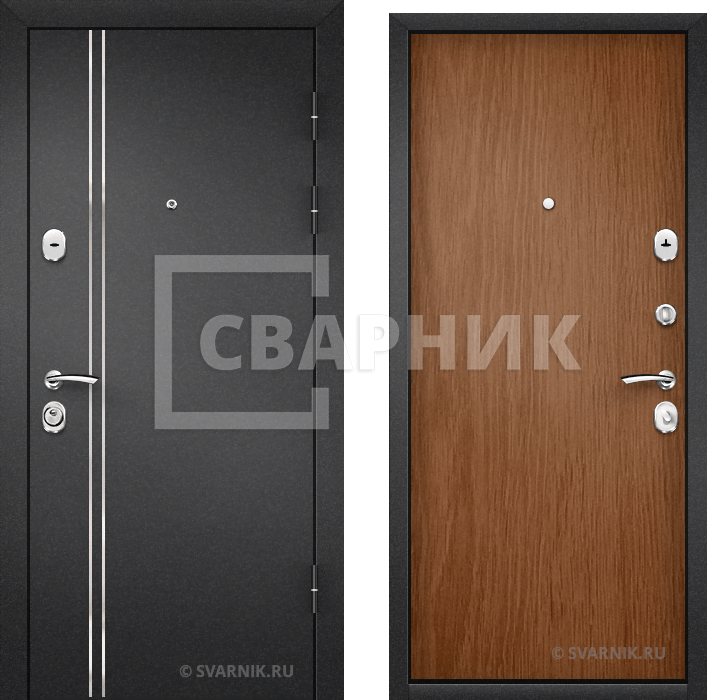 Дверь металлическая готовая в дом порошковая — ламинат — фото 1