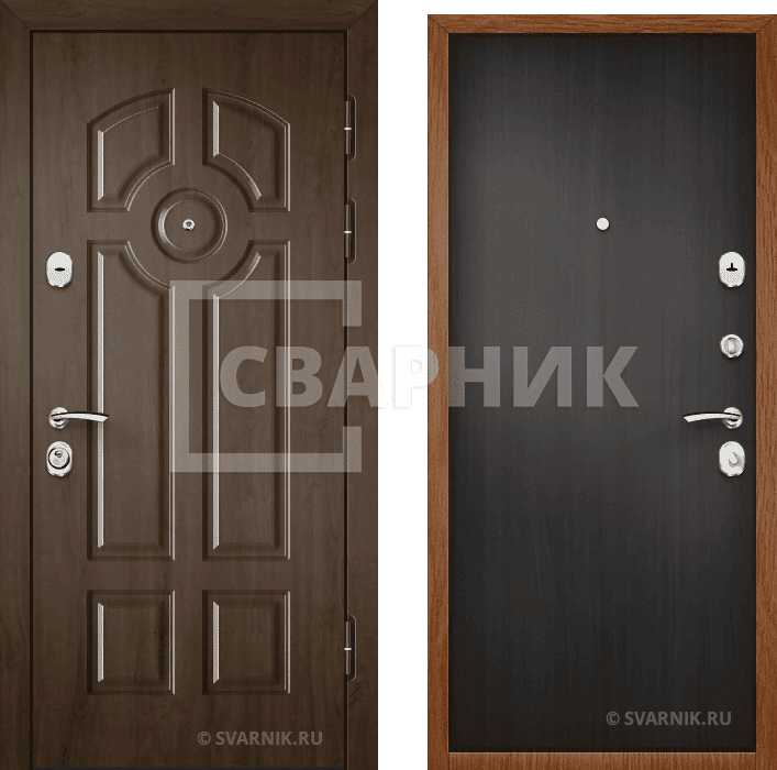 Дверь металлическая правая на дачу МДФ — ламинат — фото 1