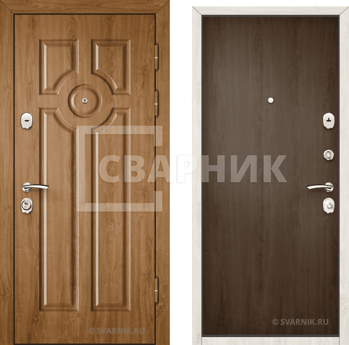 Дверь входная антивандальная в дом шпон — ламинат — фото 1