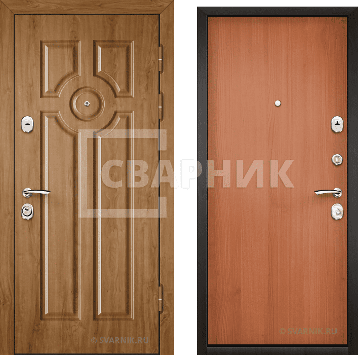 Дверь входная с терморазрывом в коттедж шпон — ламинат — фото 1