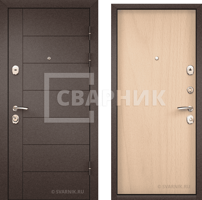 Дверь металлическая на заказ в коттедж порошковая — ламинат — фото 1