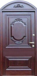 Дверь премиум однопольная арочная с верхней вставкой в дом на заказ ДВ-503