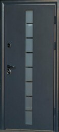 Дверь металлическая одностворчатая со стеклопакетом на крыльцо ДВ-51