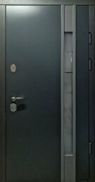Элитная металлическая однопольная дверь с остеклением в гостиницу ДВ-68