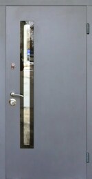 Дверь одностворчатая со стеклом металлическая усиленная на заказ ДВ-115