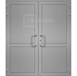 Дверь серая алюминиевая современные полотна с дизайном для офиса ДА-1403