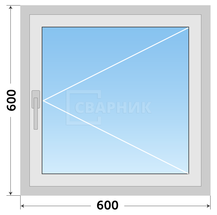 Окно одностворчатое из алюминиевого профиля теплое — фото 1