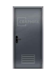 Железная входная техническая дверь с вент решеткой ДТМ-017