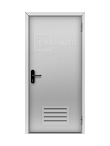 Железная дверь в котельную с решеткой ДК-038