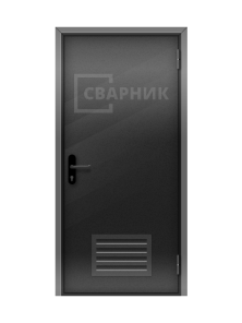 Стальная дверь с вентиляционной решеткой с ковкой и МДФ ДК-054