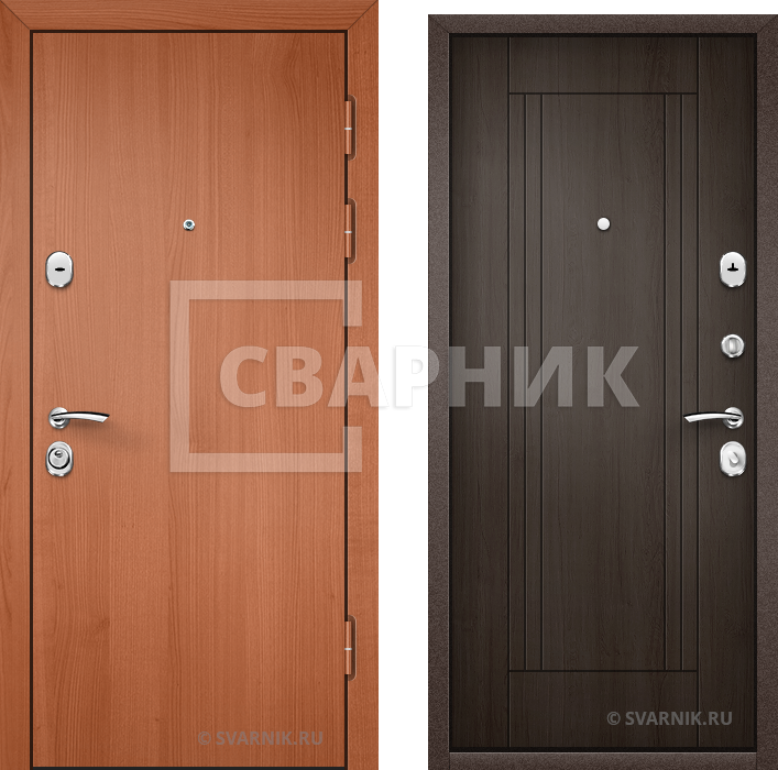 Дверь металлическая вторая в коттедж ламинат — МДФ — фото 1