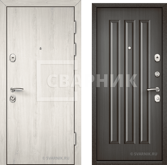 Дверь входная накладная в коттедж ламинат — массив — фото 1