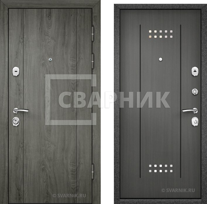 Дверь металлическая антивандальная уличная МДФ — массив — фото 1