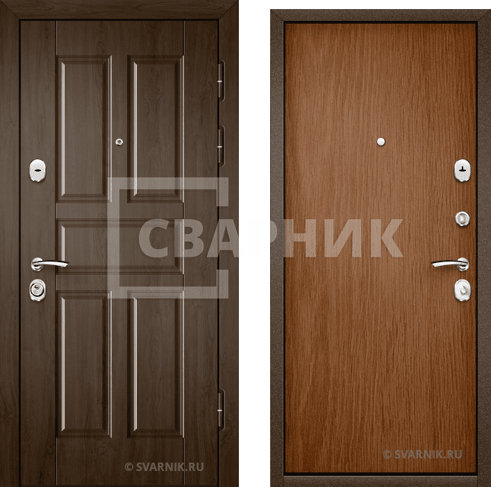 Дверь металлическая готовая уличная МДФ — ламинат — фото 1