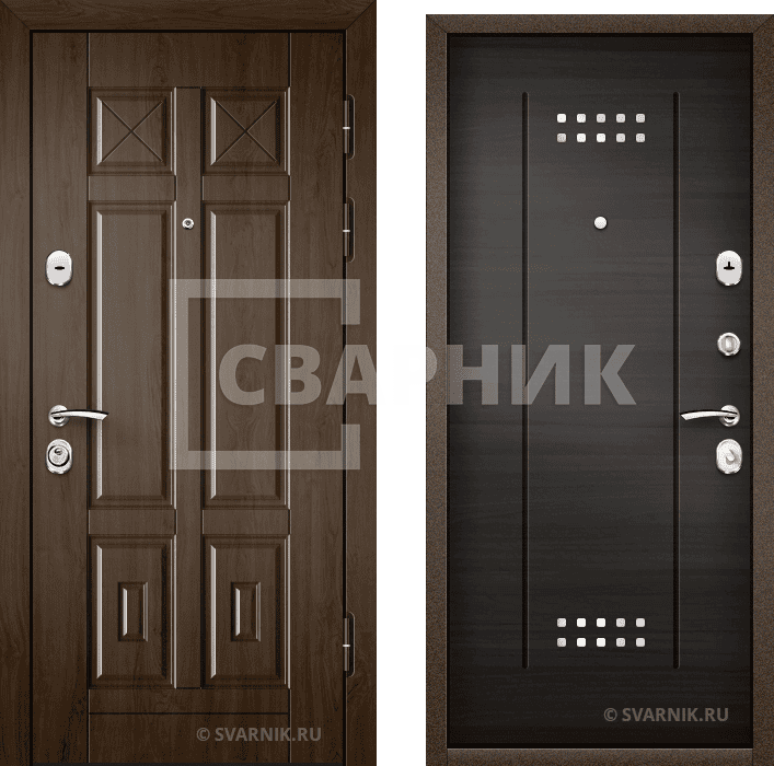 Дверь входная с установкой уличная шпон — массив — фото 1