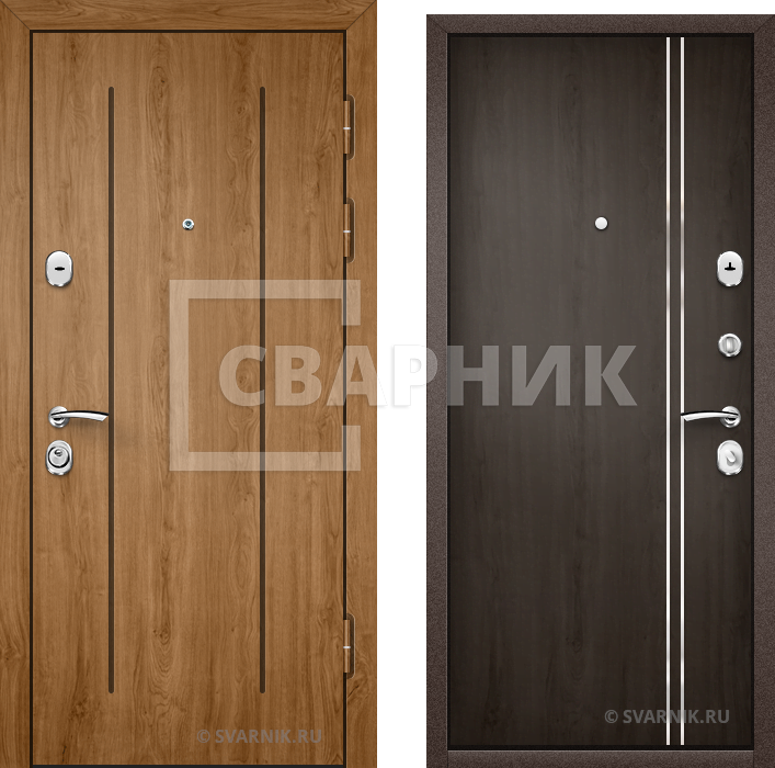 Дверь входная правая в коттедж винорит — массив — фото 1