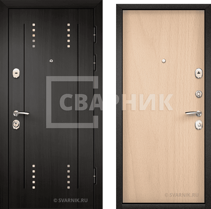 Дверь металлическая с установкой в коттедж МДФ — ламинат — фото 1
