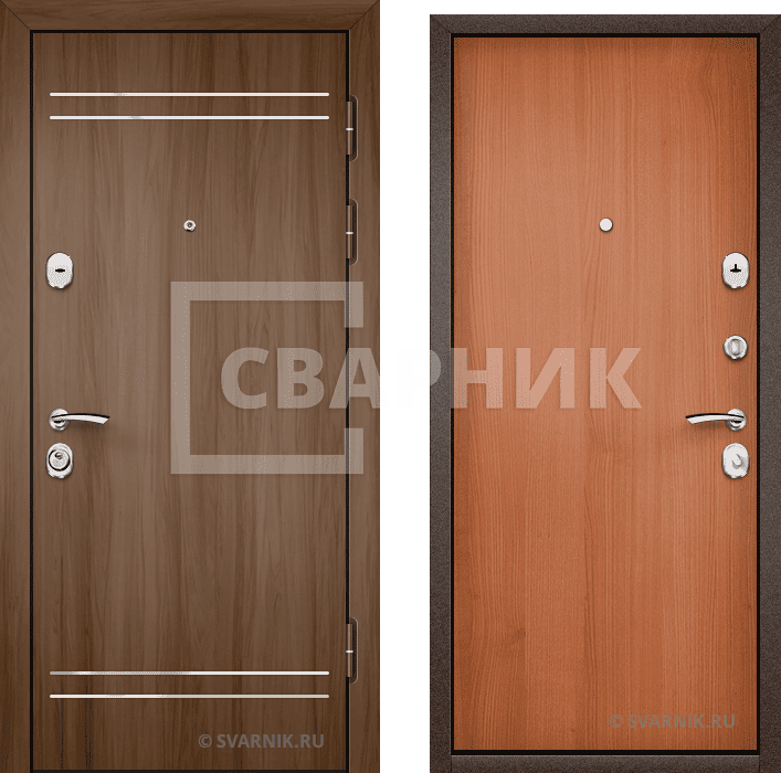 Дверь металлическая с шумоизоляцией на дачу массив — ламинат — фото 1